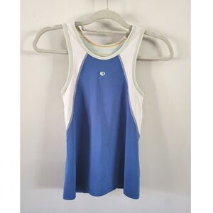 Pearl Izumi Cycling Jersey Tank Top Womens Medium Blue White Athletic Sleeveless